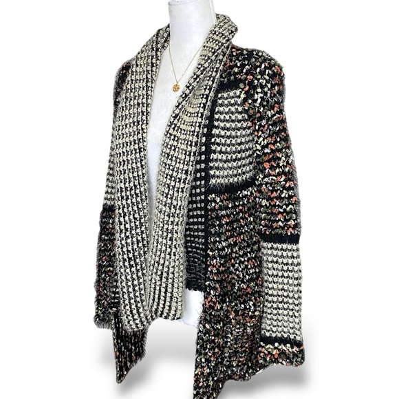 Anthropologie La Fee Verte Boho Eyelash Open Cardigan Shawl Sweater - Picture 2 of 13